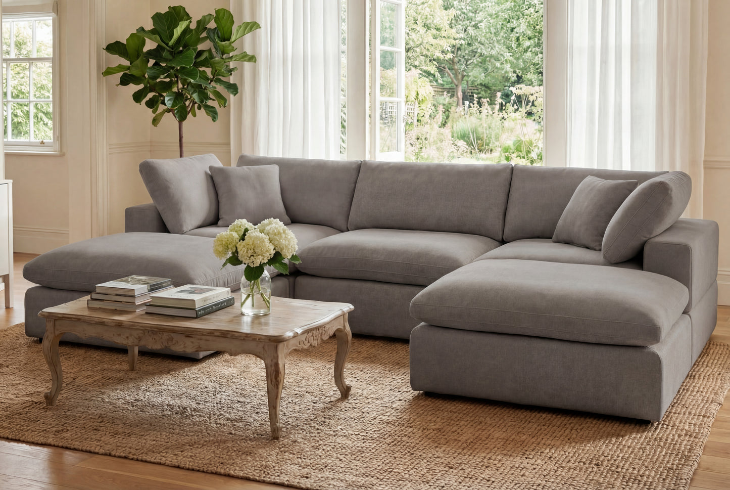 Livingstone 5-Piece 3 Seat U-Shaped Modular Corner Sofa