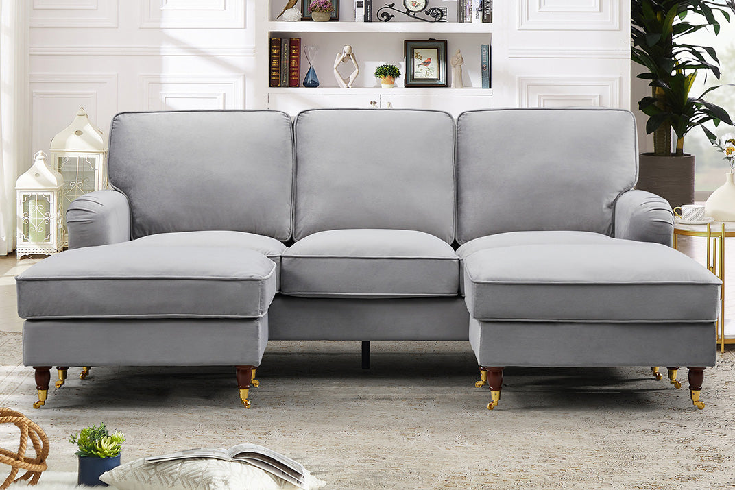 Renshaw U-Shaped velvet corner sofa