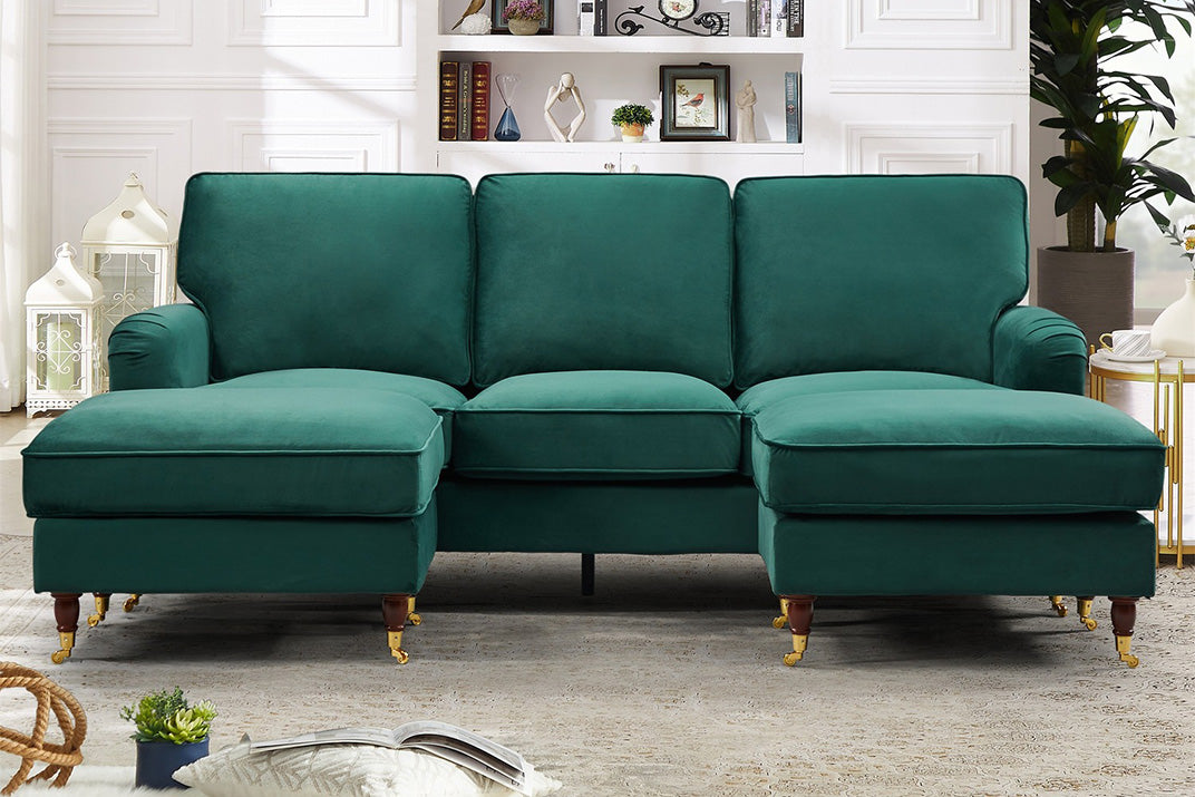 Renshaw U-Shaped velvet corner sofa